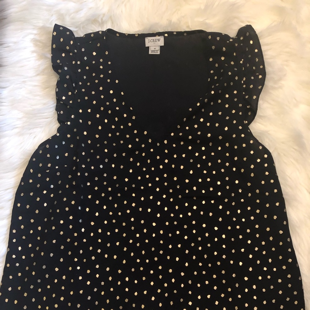 Blue shirt w/ gold polka dots. never worn